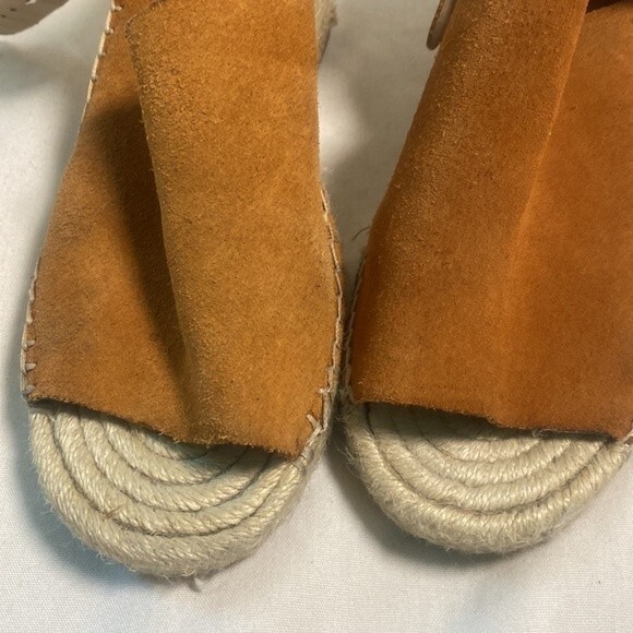 Gap espadrille brown ankle strap 6 wedge summer sandal open toe shoe brown - Picture 10 of 12